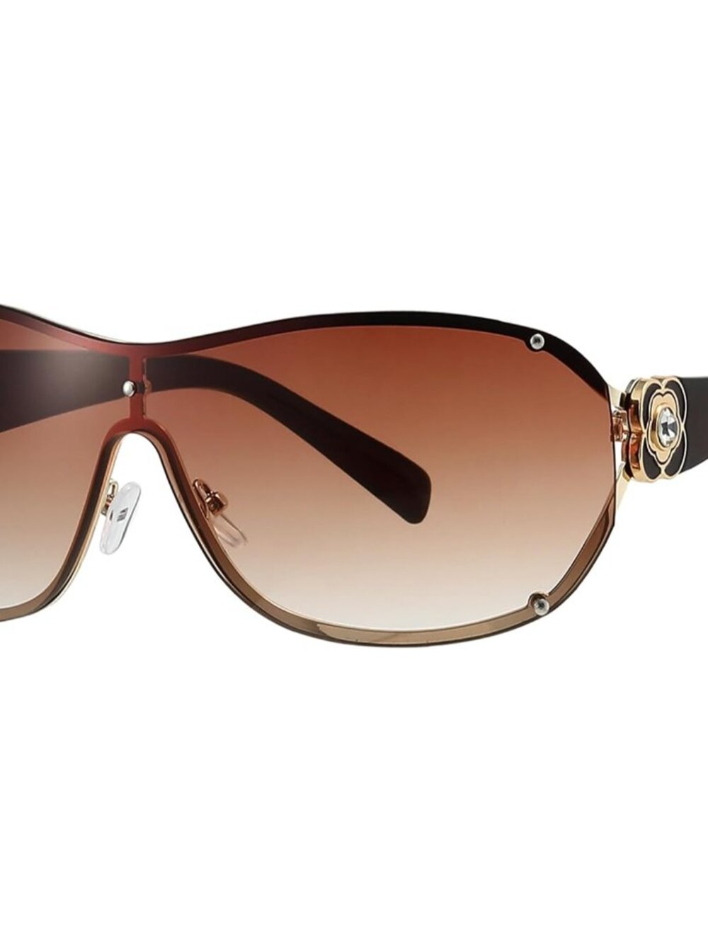 Trendy Oversized Y2K Sunglasses with UV400 Protection & Rhinestone Accents